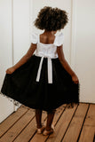 black and white flower girl dress