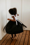 black and white flower girl dress