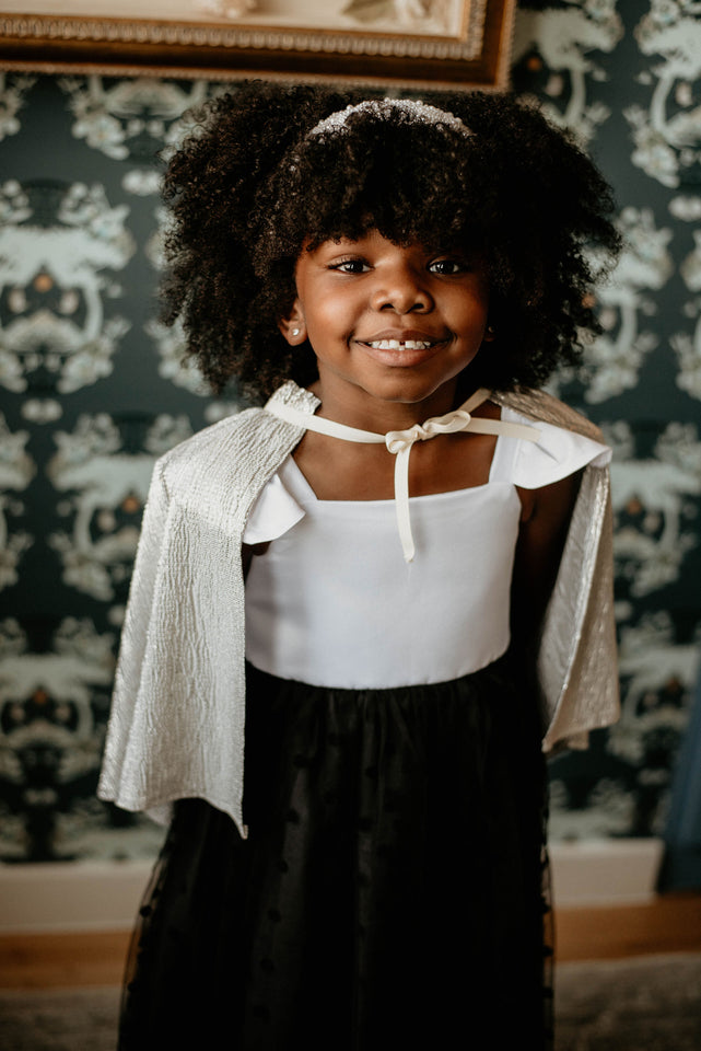 black and white flower girl dress