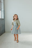 little girls sky blue ruffle dress