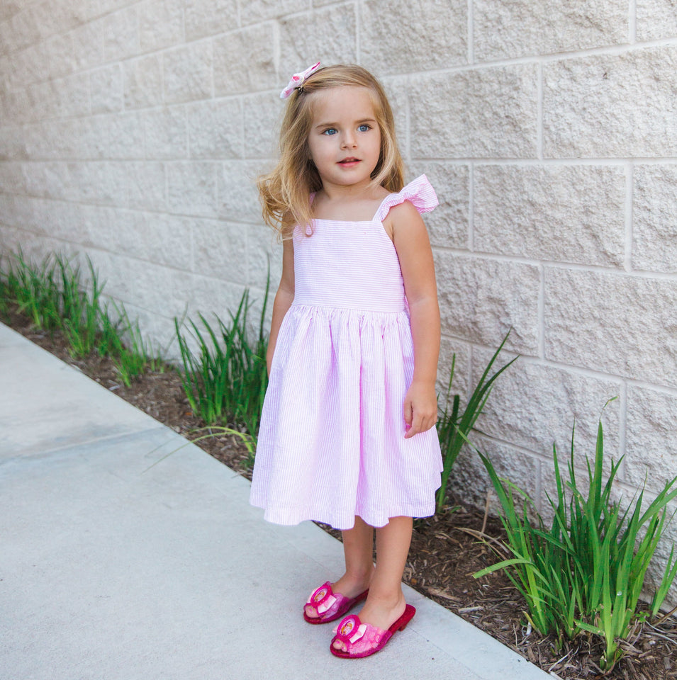 pink seersucker dress