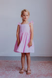 Little Girl's Pink Seersucker Dress