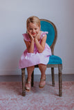 Little Girl's Pink Seersucker Dress